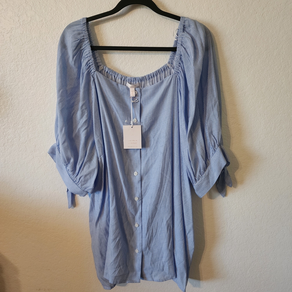 LC Lauren Conrad Light Blue Blouse